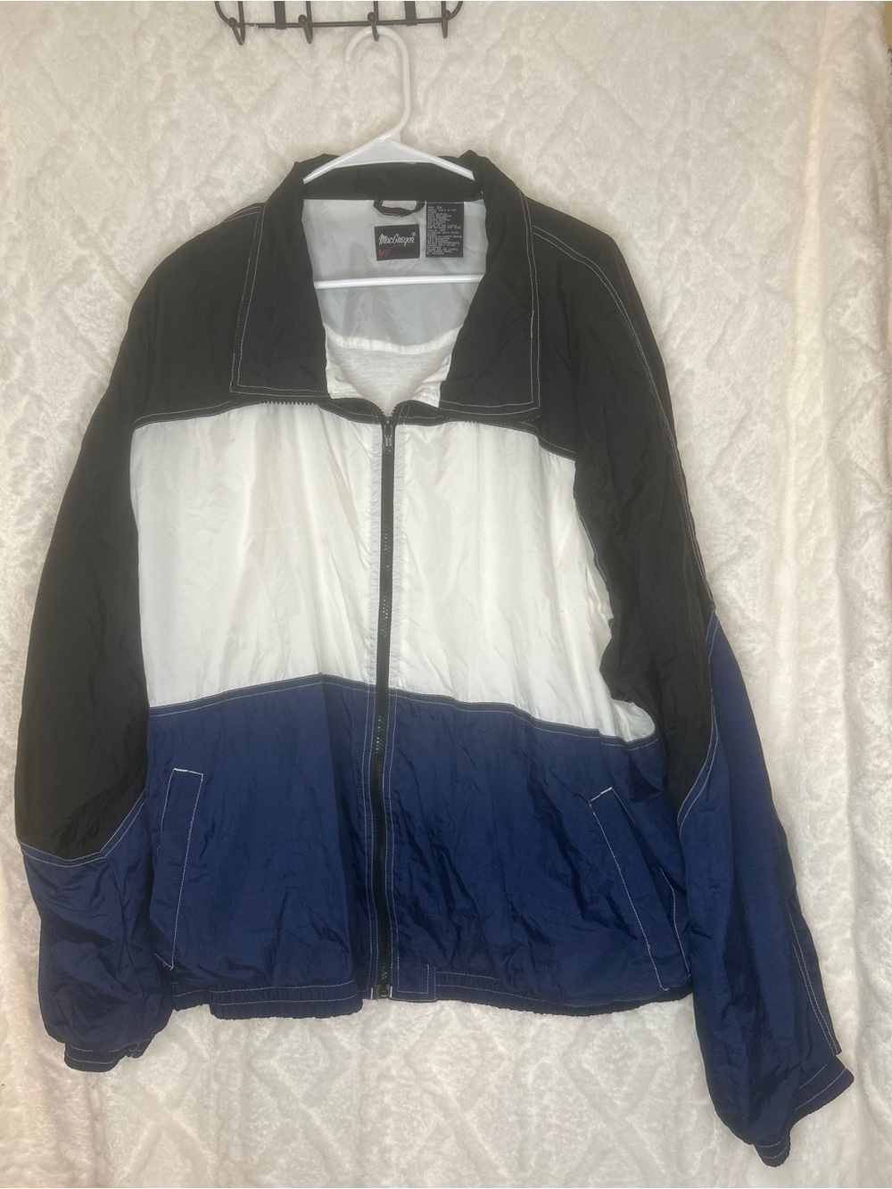 Vintage 90’s Windbreaker Jacket - Black White Navy
